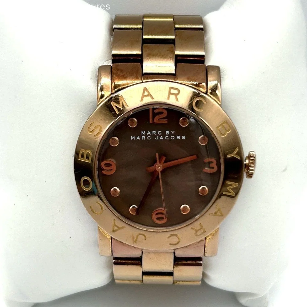 Marc By Marc Jacobs Women's Amy Rose Gold Tone Brown Dial Watch MBM3010 36mm